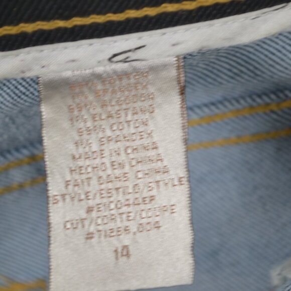 Baby Phat Womens 14 Straight Leg Blue 5 Pocket Gold Logo Cat Blue Denim Jeans - Picture 7 of 8